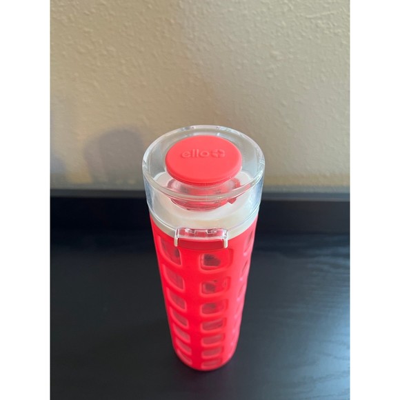 Ello Syndicate Glass Water Bottle With One touch flip top Pink 20Oz - Picture 2 of 8